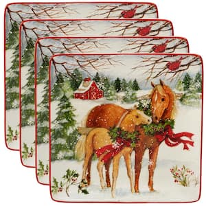 Christmas on the Farm by Susan Winget 10.5 in. Dinner Plate (Set of 4)