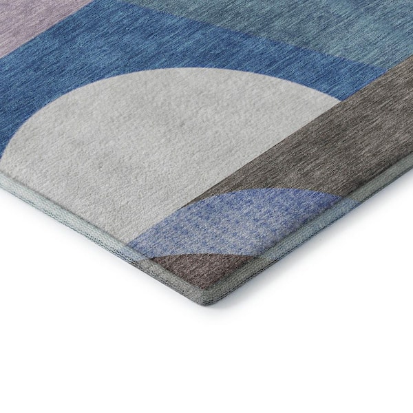 Mayfield Premium Machine Washable Abstract AMF1667 Sky 5 ft. x 7 ft. 6 in. Area Rug