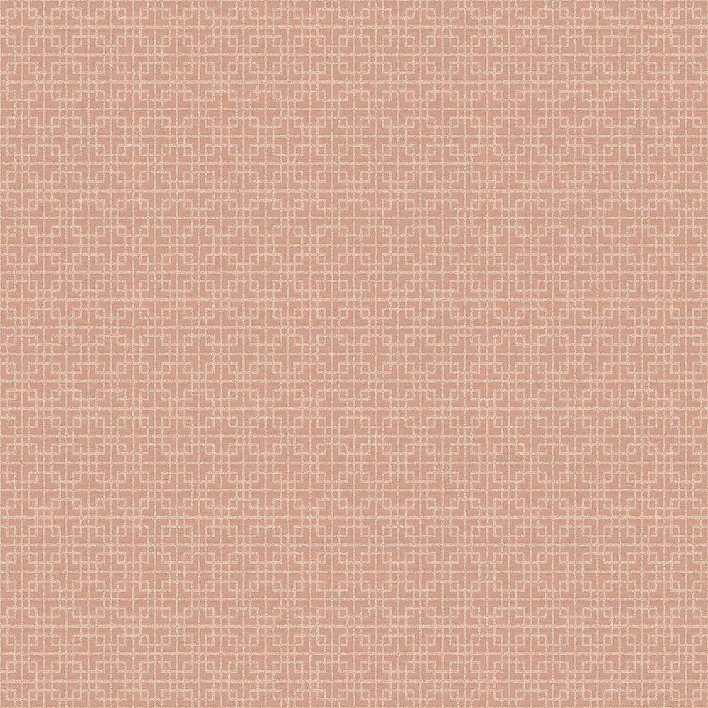TexStyle Collection Terracotta Red/Cream Greek Key Satin Non-Pasted on Non-