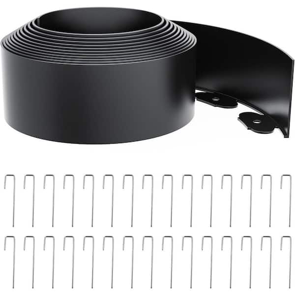 20 ft. x 4 in. Plastic Garden Edging with 30 Metal Staples, No Dig Landscape Border