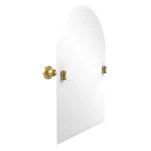 Washington Square Collection 21 in. x 29 in. Frameless Arched Top Single Tilt Mirror with Beveled Edge in Polished Brass
