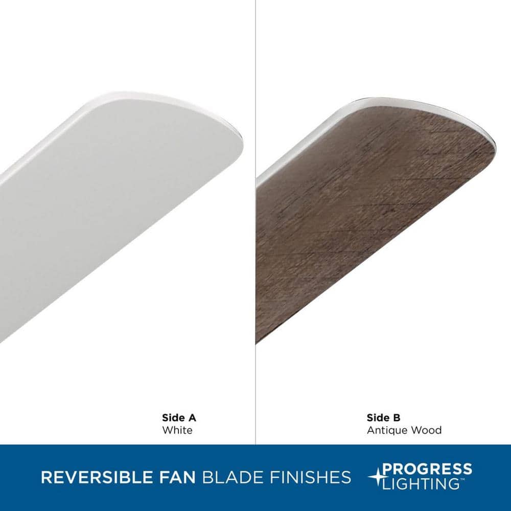 AirPro 52" White and Wood Reversible Blade Ceiling Fan