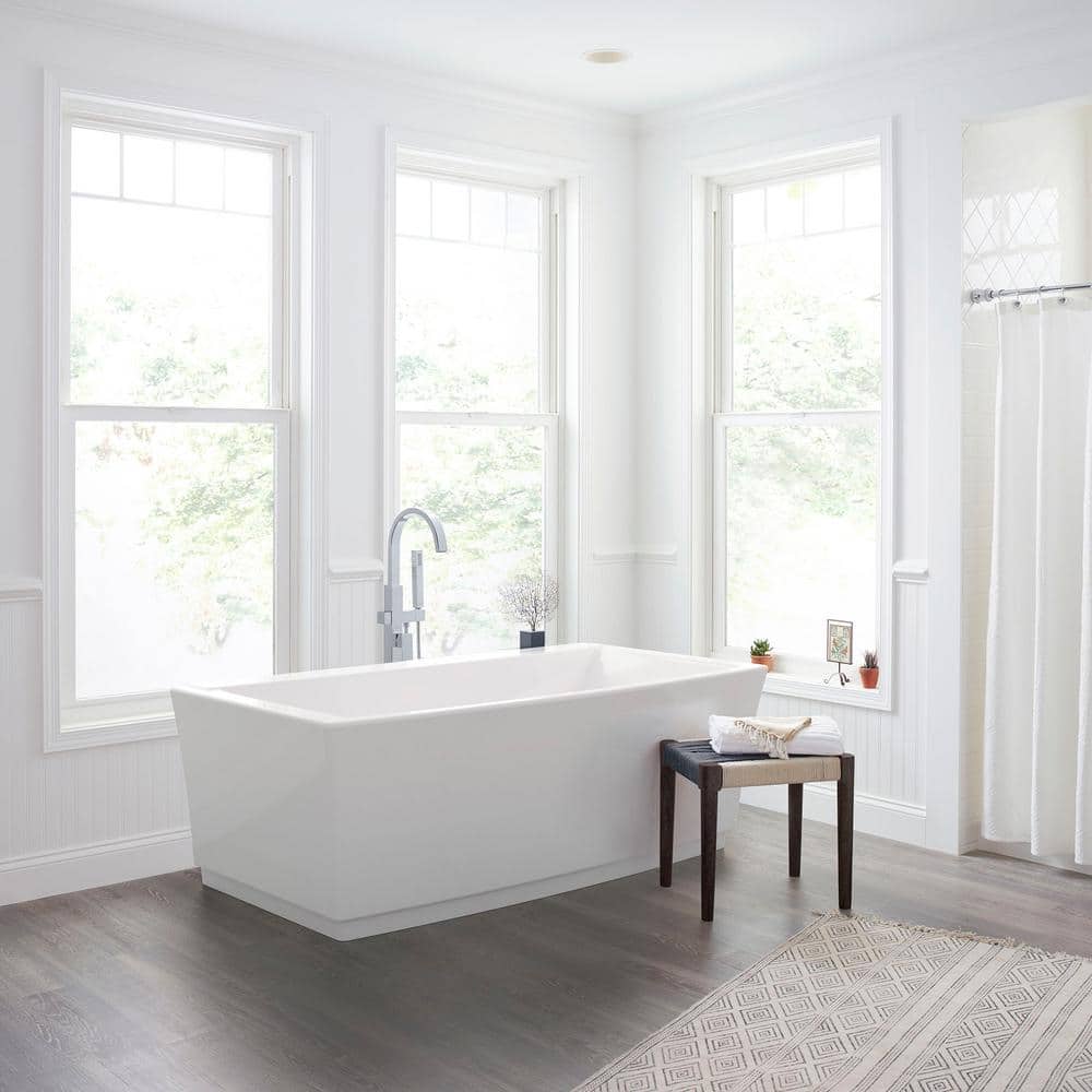 Townsend 68'' White Acrylic Freestanding Soaking Bathtub
