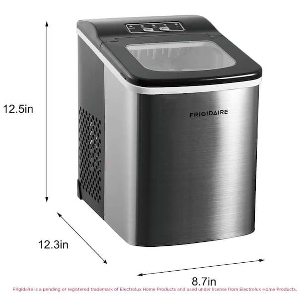9 in. Countertop 26 lbs. Bullet Ice Maker, in Black Stainless Steel
