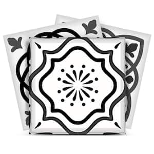 White, Black SB15 4 in. x 4 in. Vinyl Peel and Stick Tile (24 Tiles, 2.67 sq. ft./Pack)