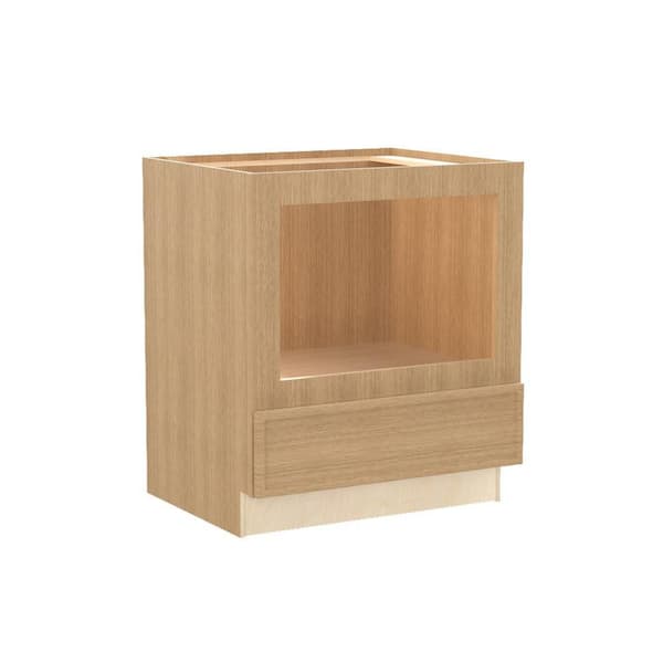 Franklin 30 in. W x 24 in. D x 34.5 in. H Assembled Plywood Microwave Base Kitchen Cabinet in Vanguard Oak w/ Soft Close
