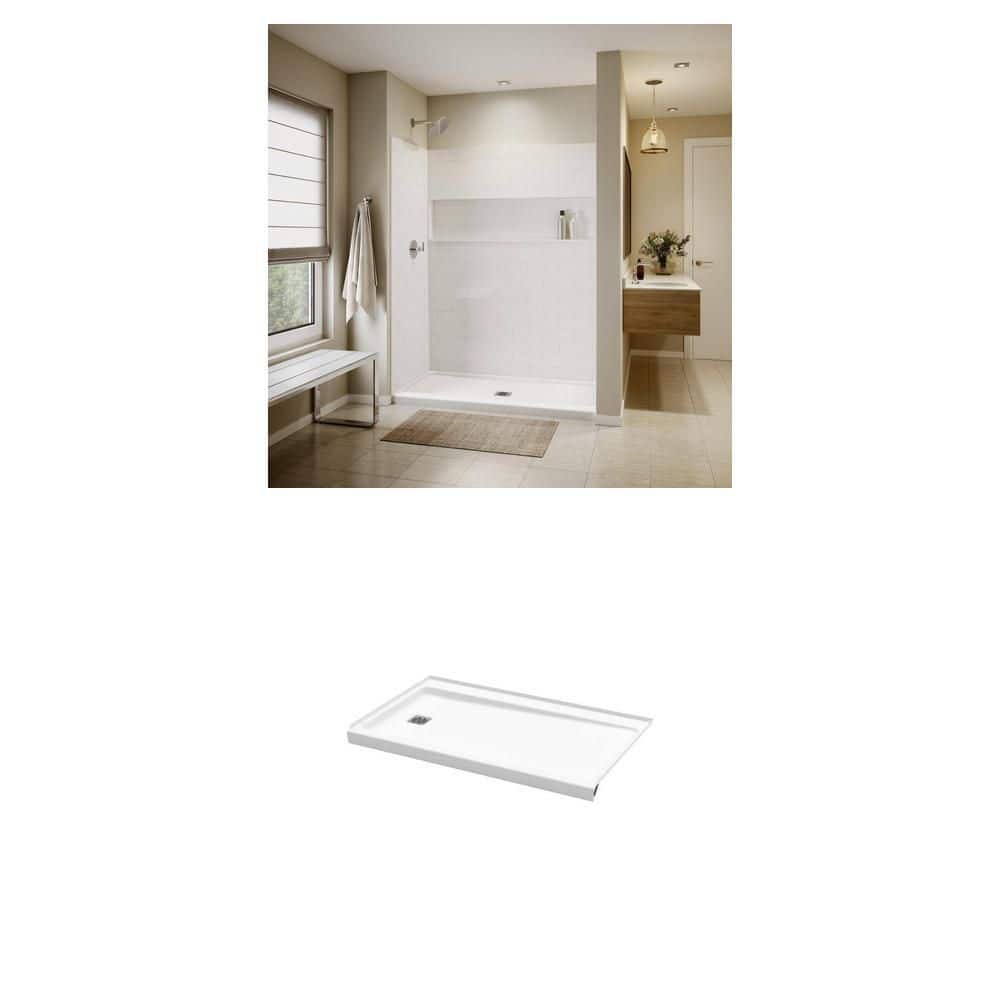 Bootz Industries NexTile 60 in. x 34 in. Alcove Shower Wall