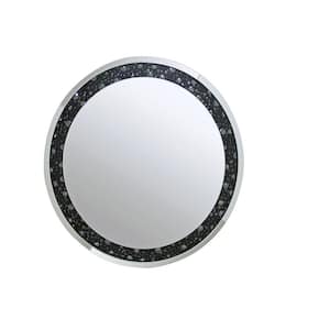 39 in. W x 39 in. H Wood Silver Vanity Mirror