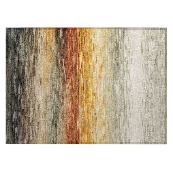 Chantille Machine Washable Indoor/Outdoor Abstract ACN2938 Green 3 ft. x 4 ft. Area Rug