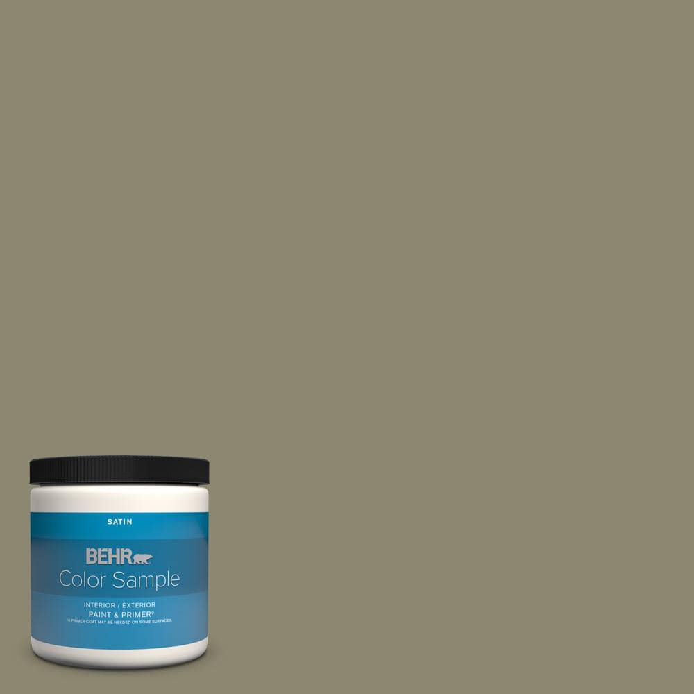 BEHR PREMIUM PLUS 8 Oz. #PPU8-21 Mossy Bank Satin Enamel Interior ...