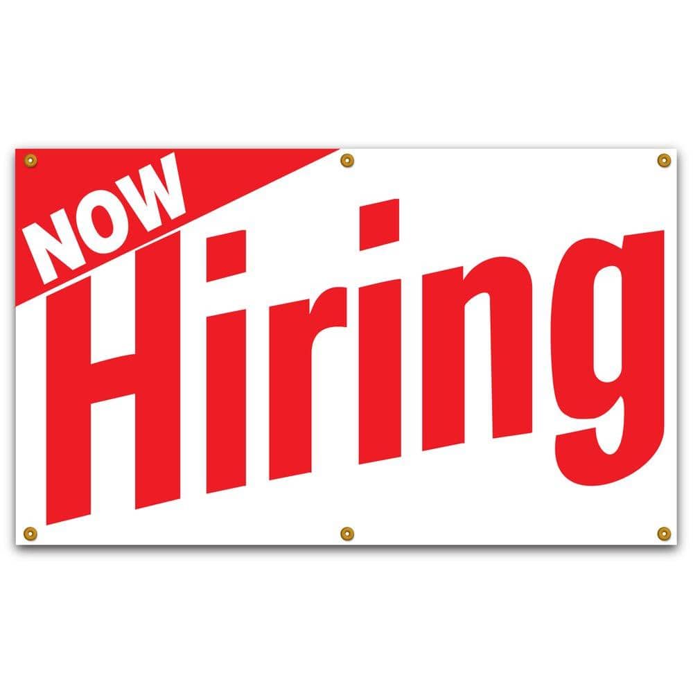 5 ft. x 3 ft. Red on White Vinyl Now Hiring Banner price history on PriceWatchPro