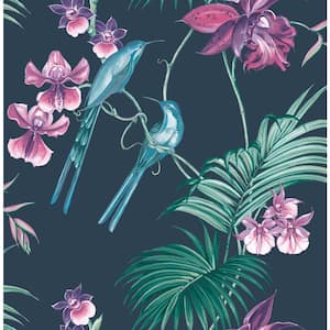 Utopia Navy Strippable Removable Wallpaper