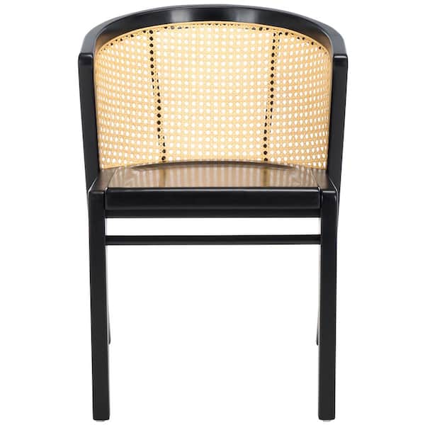 SAFAVIEH Edan Black/Natural 30.31 in. Wood Dining Chair