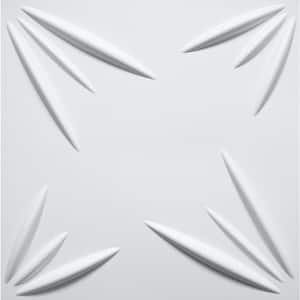 Falkirk Ross 2/25 in. x 19.7 in. x 19.7 in. White PVC Floral 3D Decorative Wall Panel 10-Pack