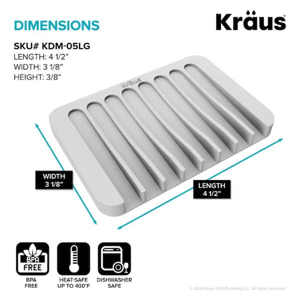 FEIDOL 2-Pack Soap Dish With Drainage - Oval Grey ABS Plastic Holder For Bathroom Or Kitchen (Keeps Soap Dry) - View #4