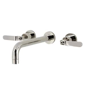 Whitaker 2-Handle Wall Mount Roman Tub Faucet in Polished Nickel