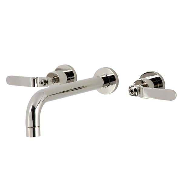 Kingston Brass Whitaker 2-Handle Wall Mount Roman Tub Faucet in Polished Nickel