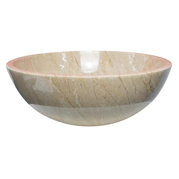 Onyx Marble Designs Round Marble Stone Vessel Sinks Smooth, Gold