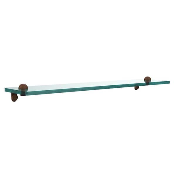 Allied Brass 22 in. L x 2 in. H x 5 in. W Clear Glass Vanity Bathroom Shelf in Antique Bronze