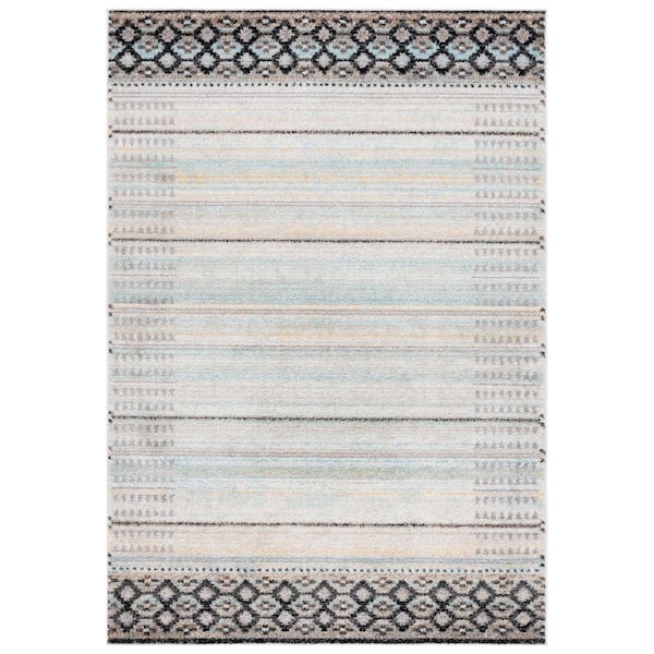 SAFAVIEH Adirondack Ivory/Blue Gray 5 ft. x 8 ft. Diamond Border Area Rug