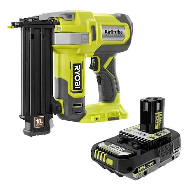 ONE+ 18V 18-Gauge Cordless AirStrike Brad Nailer with FREE 2.0 Ah HIGH PERFORMANCE Battery