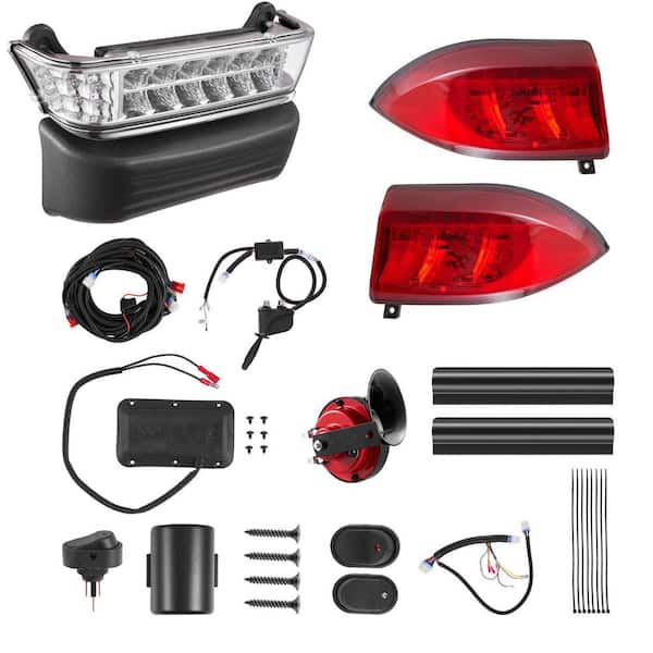 Golf Cart Light Kit, 12V, Street Legal LED Headlight and Taillight Kit w/ Wiring Harness,Turn Signals, 17.3 in. L, Rope
