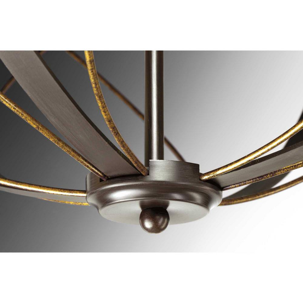Brandywine Antique Bronze 6-Light Pendant with Hand Gilded Accents