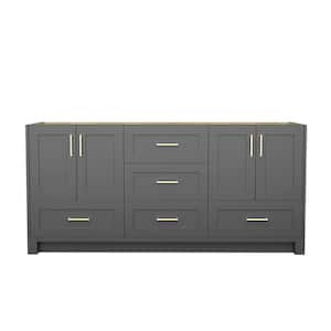 72 in. W x 21.5 in. D x 33.5 in. H Bath Vanity Cabinet without Top Bathroom Vanities Cabinet in Matte Grey