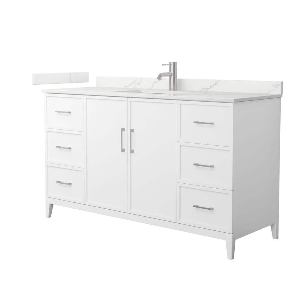 Elan 60 in. W x 22 in. D x 35 in. H Single Bath Vanity in White with Giotto Quartz Top price history on PriceWatchPro