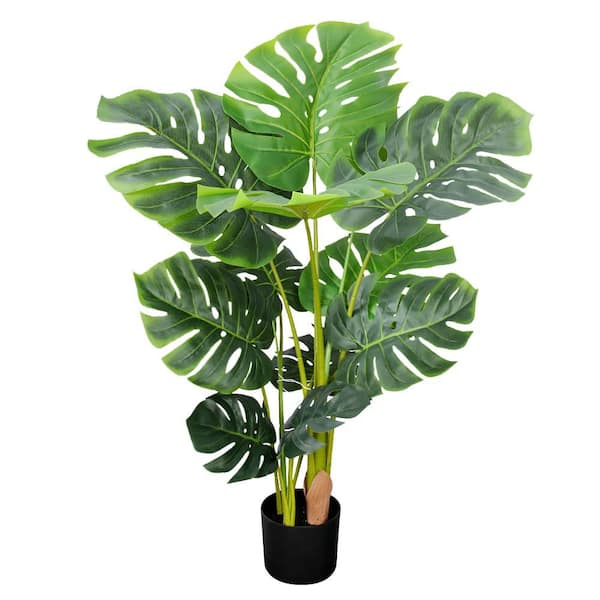 Floworld 4 ft Artificial Monstera Tree Plant in Pot, for Indoor and Outdoor Home Decor-Living Room, Office