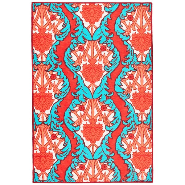 DASH & ALBERT Firenze Machine Washable Multi 4 ft. x 6 ft. Indoor Area Rug