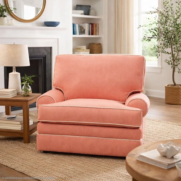 Daybreak Coral 43 in. Wide Arm Chair Set of 1 with Removable Cushions