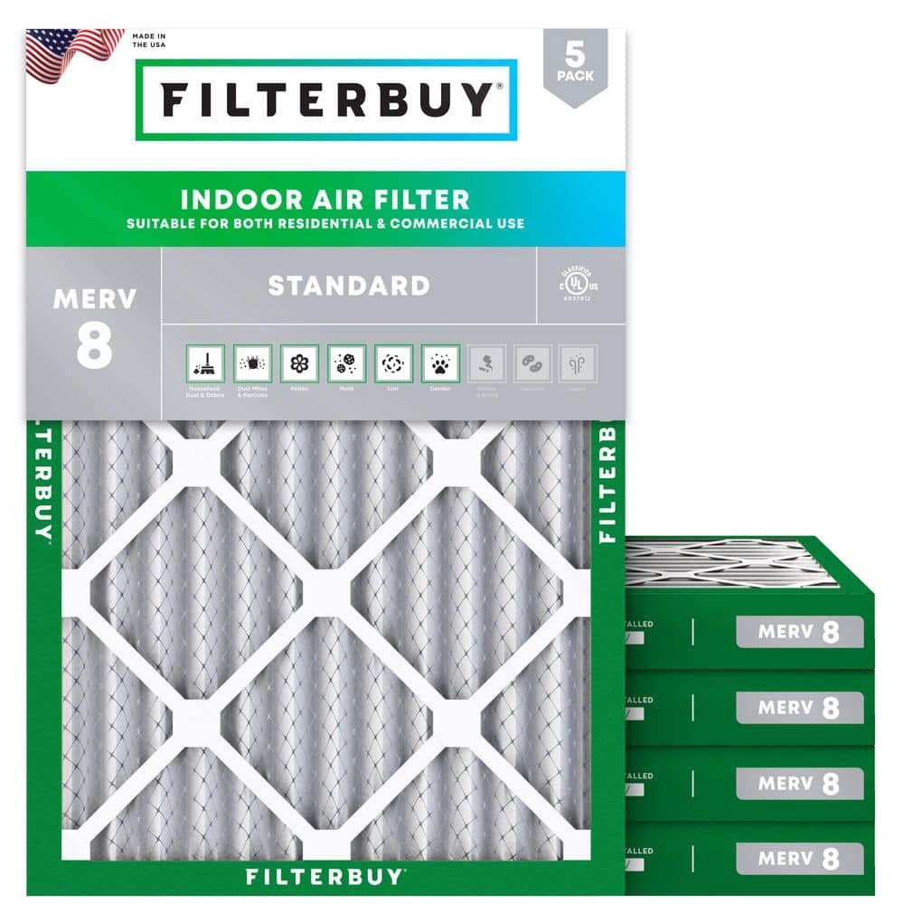 22 in. x 26 in. x 2 in. MERV 8 (FPR 5) Dust Defense Pleated HVAC AC Furnace Air Filters Replacement (5-Pack) price history on PriceWatchPro