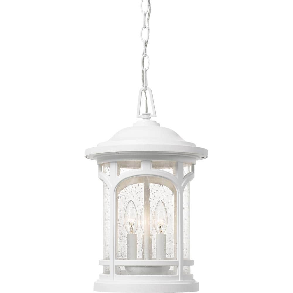 white hanging porch light