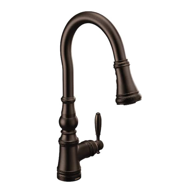MOEN Weymouth Single-Handle Pull-Down Sprayer Kitchen Faucet in Oil-Rubbed Bronze