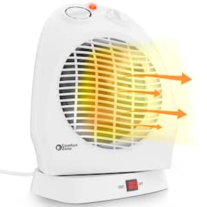 750/1,500-Watt Ceramic Electric Portable Heater with Thermostat in White