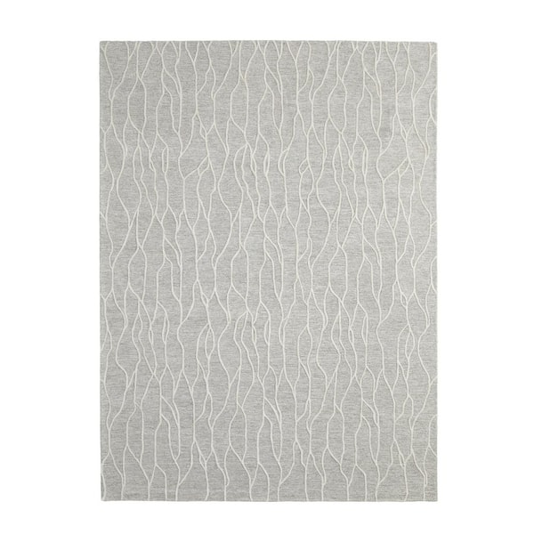 HomeRoots 5 x 8 Taupe and Ivory Abstract Area Rug