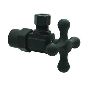 1/2 in. CPVC Inlet x 3/8 in. Comp Outlet 1/4-Turn Angle Valve with Cross Handle in Oil Rubbed Bronze