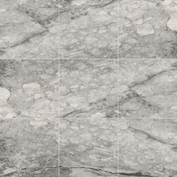 Leonardo Onda Gray 24 in. x 24 in. Polished Porcelain Stone Look Floor and Wall Tile (16 sq. ft./Case)