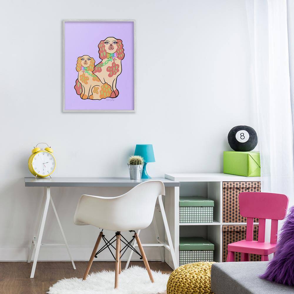 Funky Dogs on Purple by Katie Conley Gray Framed Animal Giclee Art Print 30 in. x 24 in. price history on PriceWatchPro