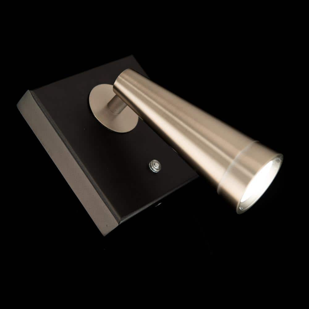 Arne Adjustable LED Swing Arm Wall Sconce in Black and Nickel