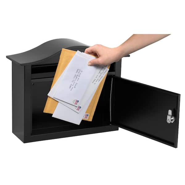 Saratoga Black Wall-Mount Lockable Mailbox Saratoga Black Wall-Mount Lockable Mailbox