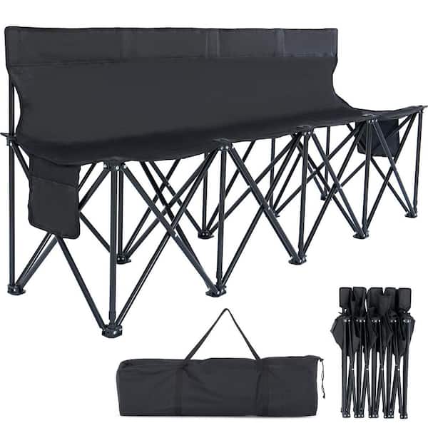 4-Seater Folding Soccer Bench Chair Portable Team Sports Sideline Bench for Football Team Sport Sideline Bench