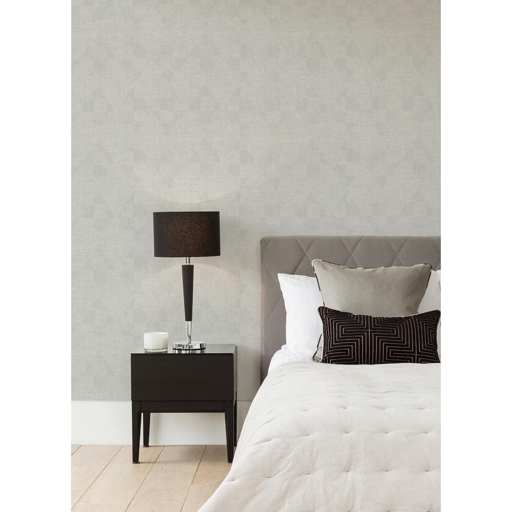 Silver Geometric Vinyl-Coated Non-Pasted Wallpaper