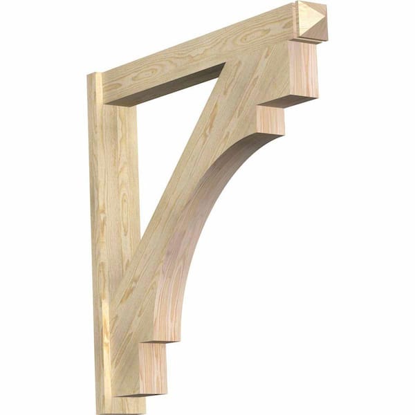 Ekena Millwork 6 in. x 42 in. x 42 in. Merced Arts and Crafts Rough Sawn Douglas Fir Outlooker