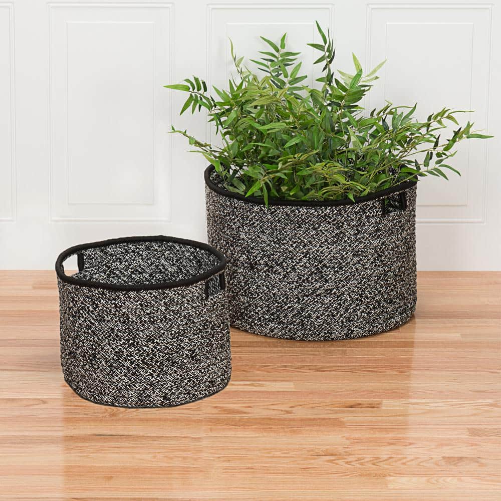 Casablanca 20 in. x 20 in. x 14 in. Black Round Polypropylene Braided Baske