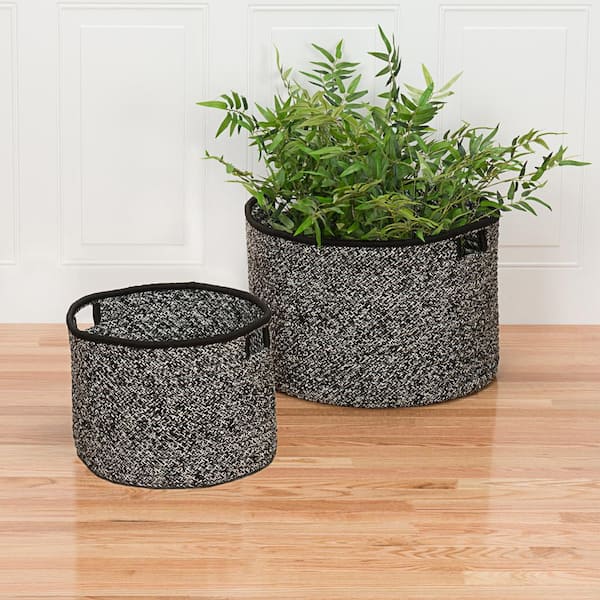 Colonial Mills Casablanca 20 in. x 20 in. x 14 in. Black Round Polypropylene Braided Basket