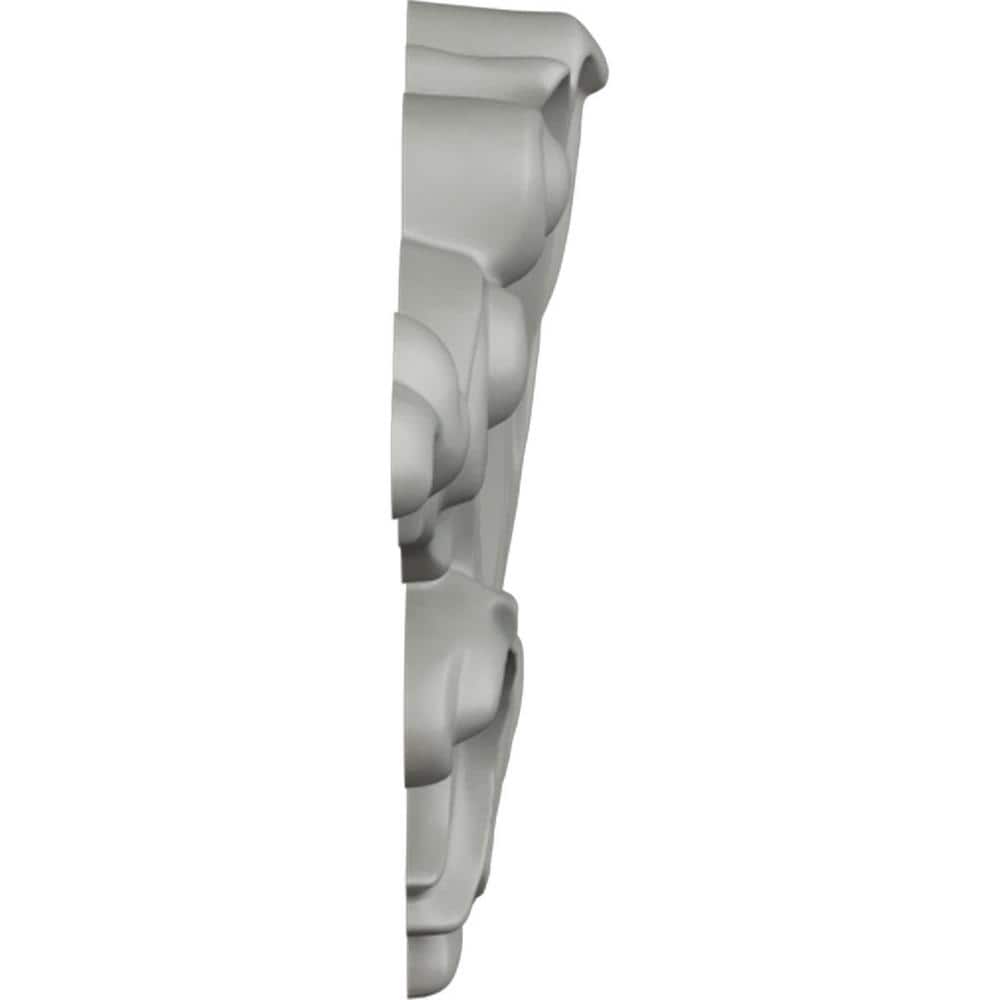 White Primed Polyurethane Scroll Onlay 7 1/8"W x 3 3/4"H