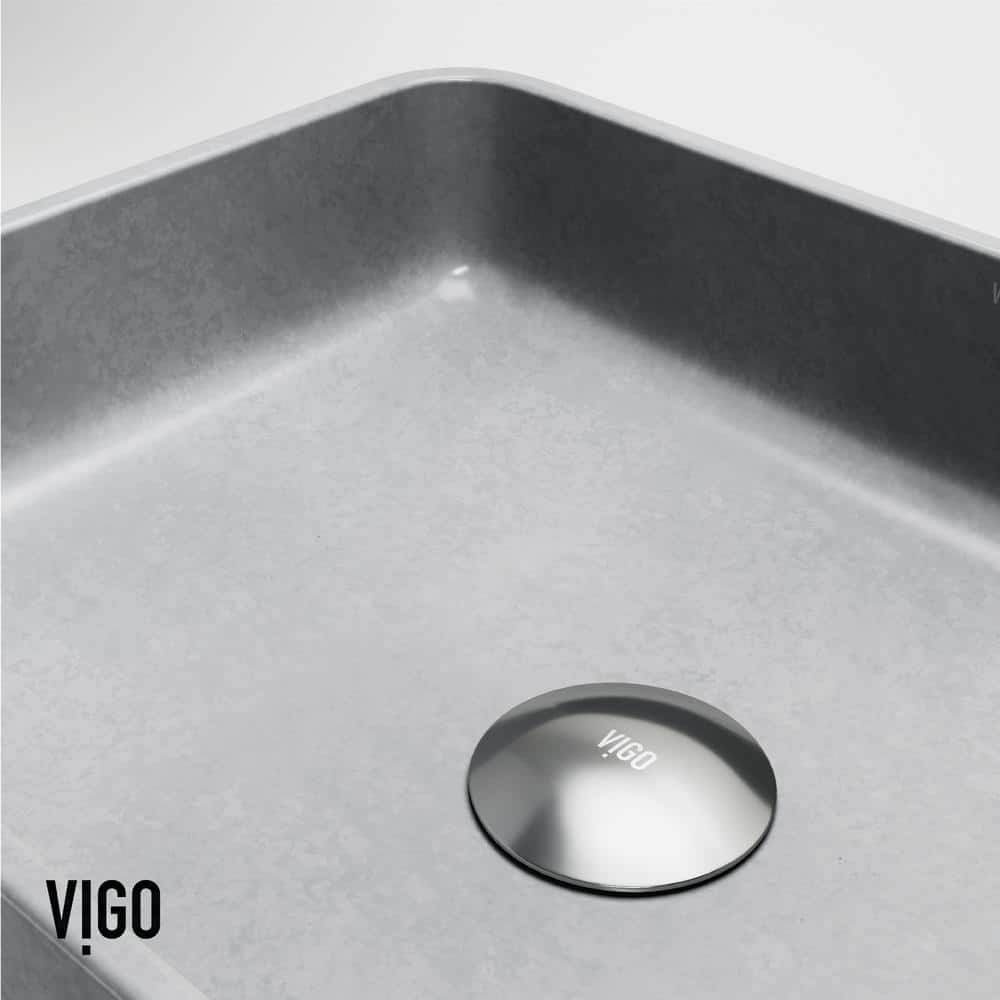 Gray Concrete Rectangular Vessel Bathroom Sink, 16" x 12"