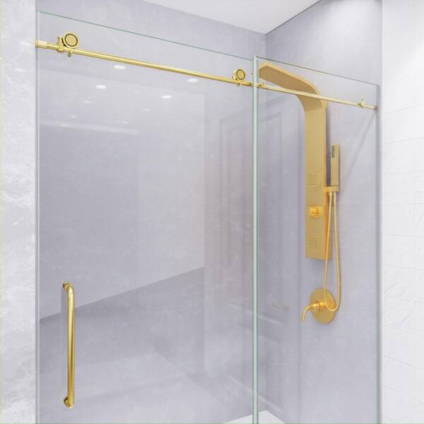 ANZZI Madam Series 76 in. x 50-54 in. Frameless Sliding Shower